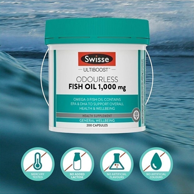 Viên uống dầu cá Swisse Ultiboost Odourless Wild Fish Oil